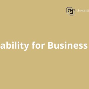 Sustainability for Business
