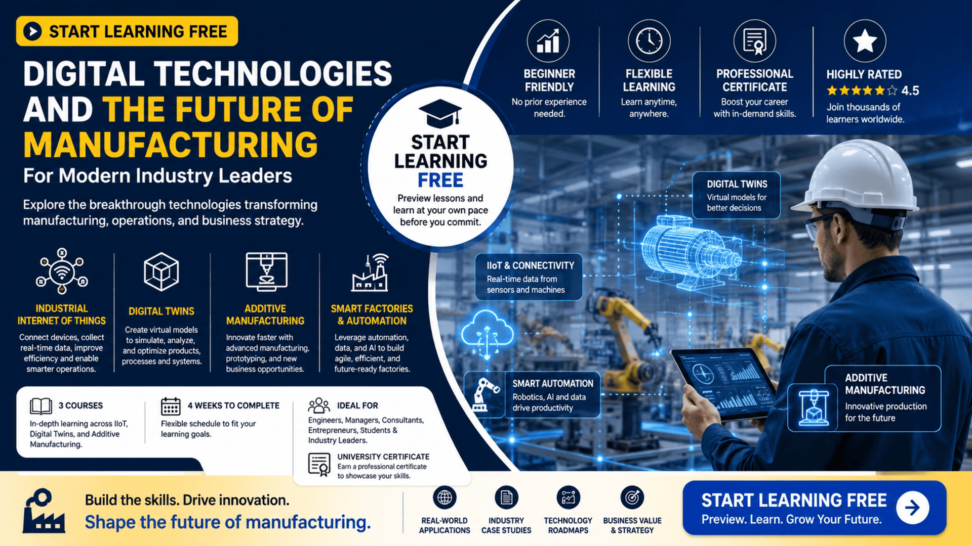 Start Learning Free Digital Technologies and Future of Manufacturing Course