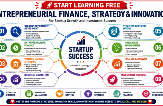 Entrepreneurial Finance, Strategy, and Innovation course covering startup funding, venture capital, financial modeling, business valuation, innovation management, and growth strategy.