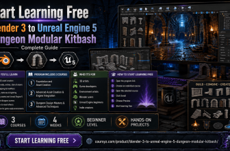 Start learning free Blender 3 to Unreal Engine 5 Dungeon Modular Kitbash course guide