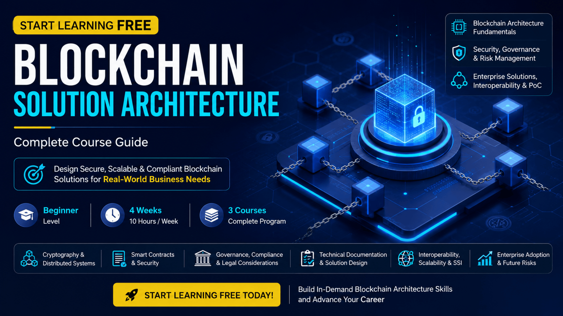 Start learning free Blockchain Solution Architecture complete course guide