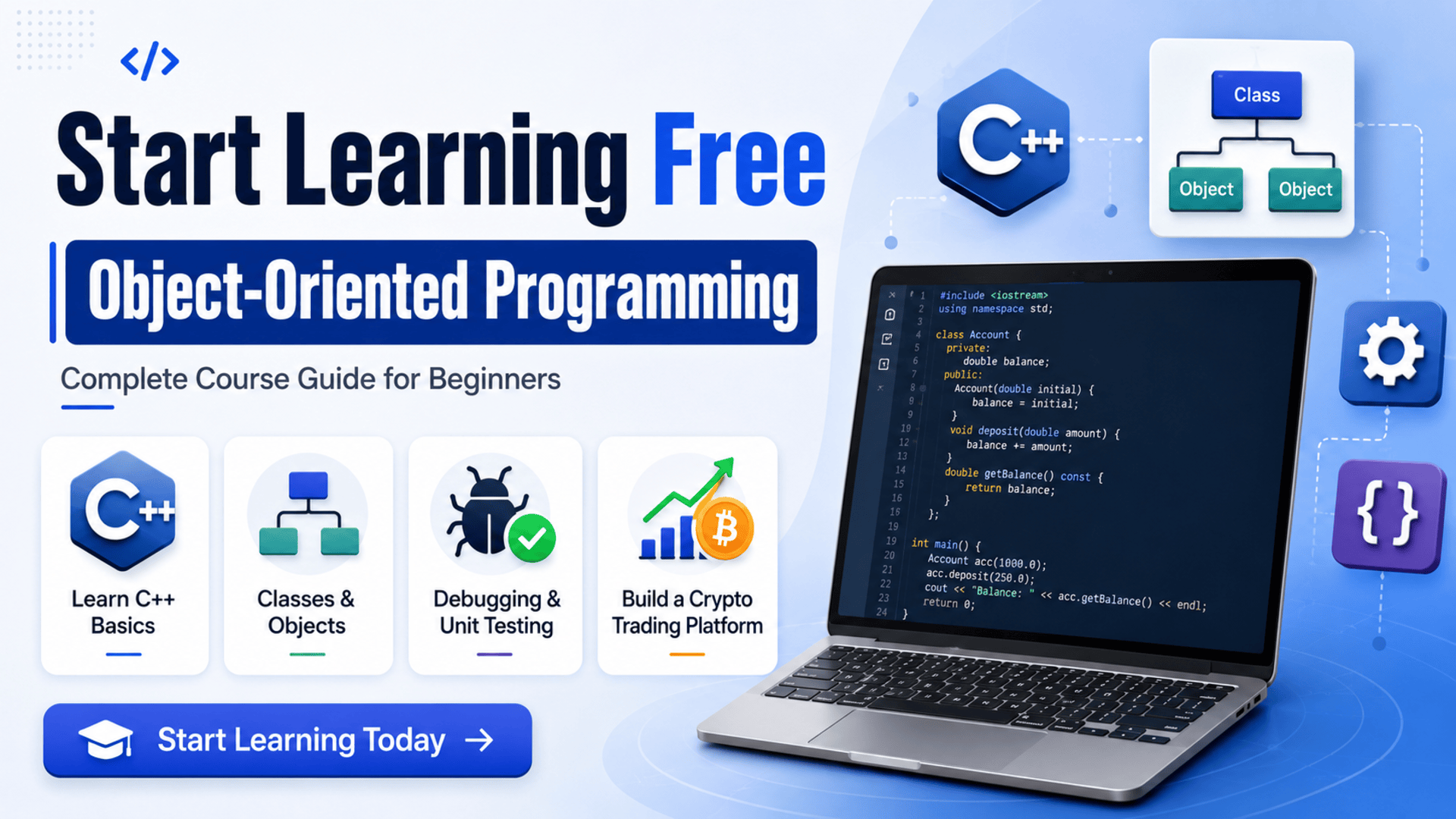 Start learning free Object-Oriented Programming complete course guide for beginners