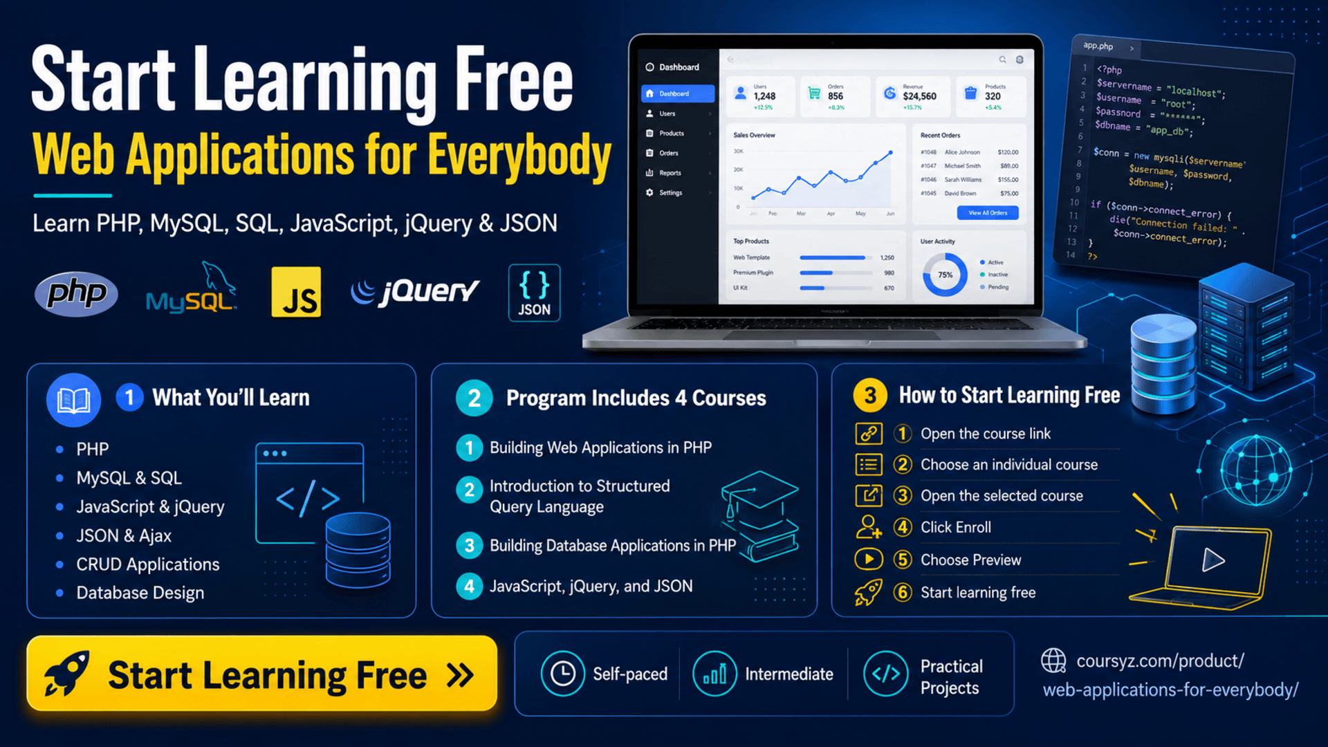Start learning free Web Applications for Everybody course guide